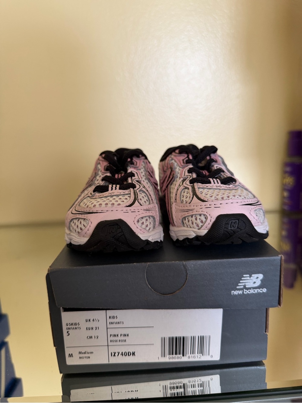 New Balance Kids Pink and Black Running Sneakers